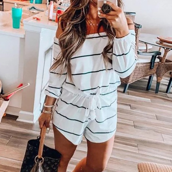 Comfy striped romper women’s - Picture 3 of 3